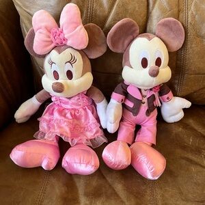 Disney Minnie and Mickey Mouse Pink Stuffed Animals